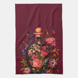 Paño De Cocina Floral Magic Potion - Witchvibes Custom Name
