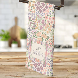 Paño De Cocina Floral Plaid Kitchen Towel –Cottagecore Dish Towel