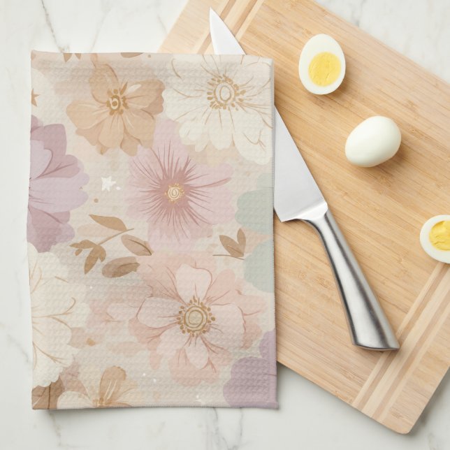 Paño De Cocina Floral Pradera Celestial (Doblado Cuarto)