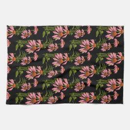 Paño De Cocina floral rosa y negro