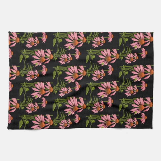 Paño De Cocina floral rosa y negro (Horizontal)