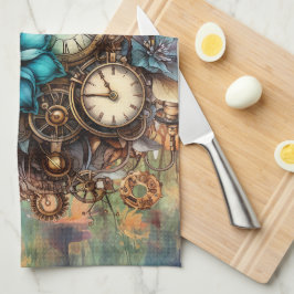 Paño De Cocina Floral Steampunk