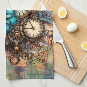 Paño De Cocina Floral Steampunk
