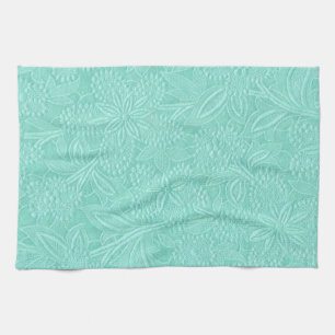 Paño De Cocina Floral verde de menta
