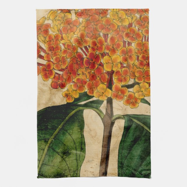 Paño De Cocina Floral vibrante I (Vertical)