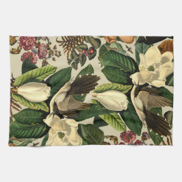 Paño De Cocina Floral Y Aves Xxi-ii