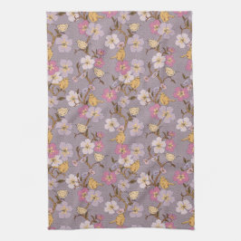 Paño De Cocina Florales y pájaros caprichosos - Lavanda