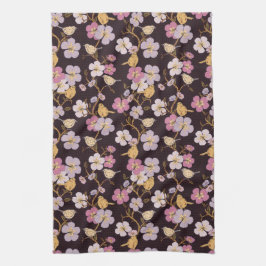 Paño De Cocina Florales y pájaros caprichosos - Negro/Rojo