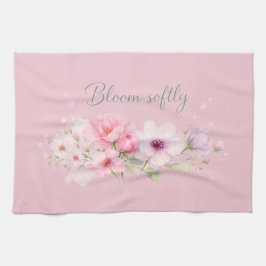 Paño De Cocina Florece Suavemente – Floral Acuarela Pastel