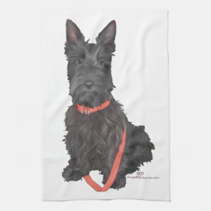 Paño De Cocina Florecer del Terrier Escocés