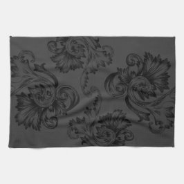 Paño De Cocina Florecimiento de la cosecha (negro)