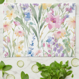 Paño De Cocina Flores Acuarela Coloridas