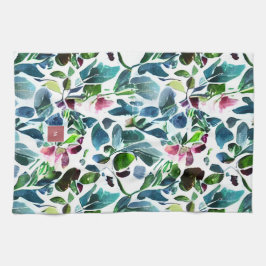 Paño De Cocina Flores acuarelas monogramadas botánicamente