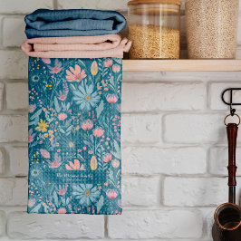 Paño De Cocina Flores acuáticas botánicas rusas nombre familiar