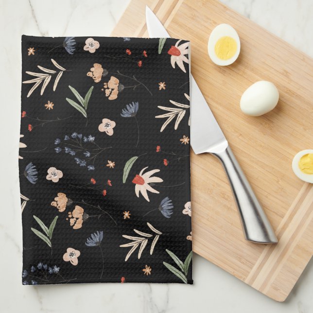 Paño De Cocina Flores acuáticas simples 1 (Doblado Cuarto)