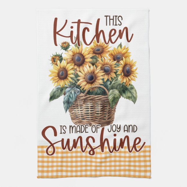 Paño De Cocina Flores amarillas Floral Gingham Sunshine Joy (Vertical)