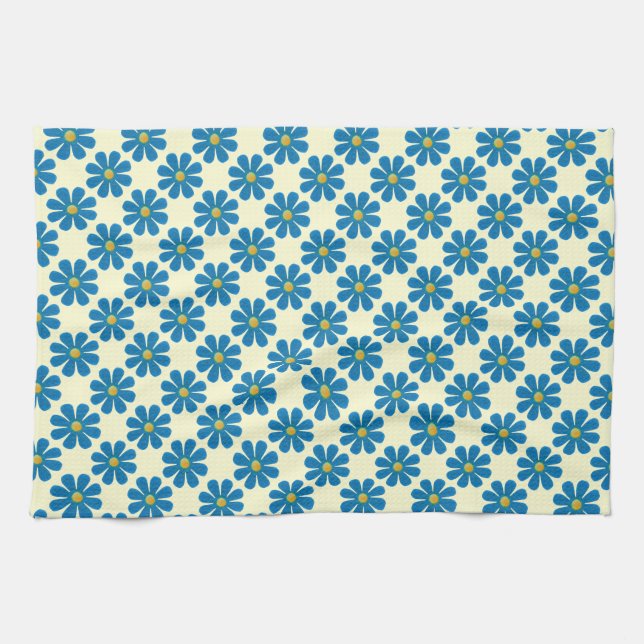 Paño De Cocina Flores azules de primavera para la cocina (Horizontal)