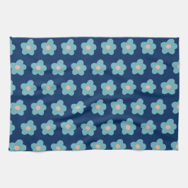 Paño De Cocina Flores azules dulces en la marina