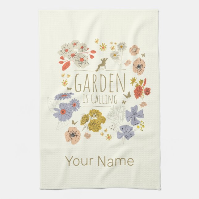 Paño De Cocina Flores botánicas de jardín para mamá y papá jardin (Vertical)