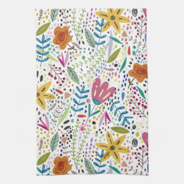 Paño De Cocina Flores caprichosas