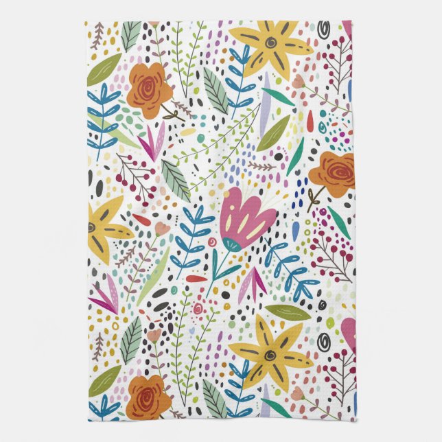 Paño De Cocina Flores caprichosas (Vertical)