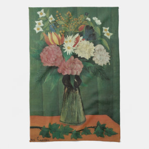 Paño De Cocina Flores con Hiedra de Henri Rousseau, Floral Vintag