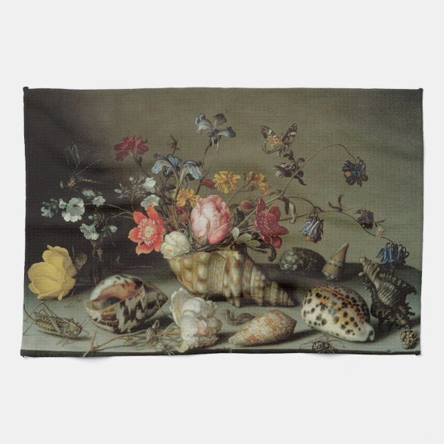 Paño De Cocina Flores, conchas e insectos Balthasar van der Ast (Horizontal)
