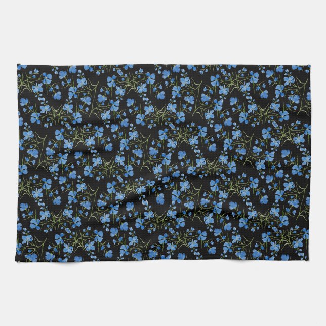Paño De Cocina Flores Cosmos Azules (Horizontal)