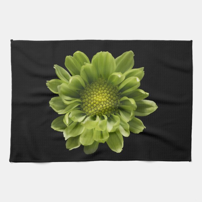 Paño De Cocina Flores | Crisantemo verde (Horizontal)