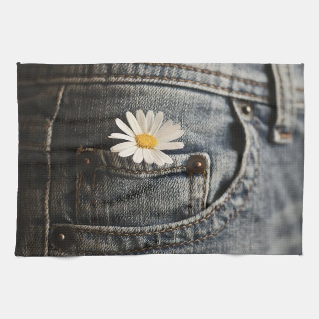 Paño De Cocina Flores | Daisy en Jeans Pocket (Horizontal)
