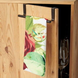 Paño De Cocina Flores de acuarela grandes de estilo vintage