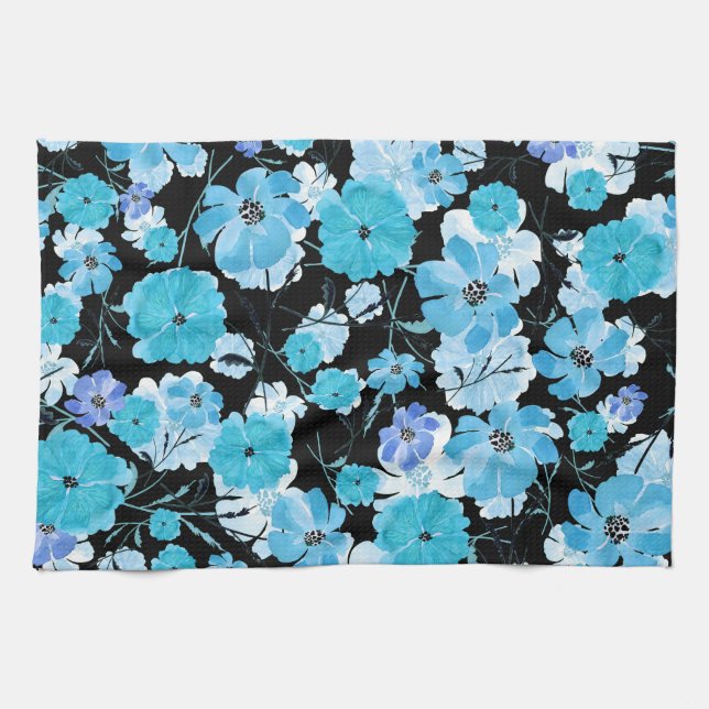 Paño De Cocina Flores de acuarela: Un Tapiz Delicado (Horizontal)