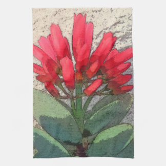 Paño De Cocina Flores de agave roja