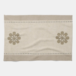 Paño De Cocina Flores de aspecto de lino orgánico lindo