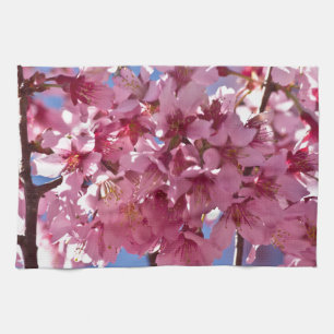 Paño De Cocina Flores de Cerezo Sakura Estrellas Rojas