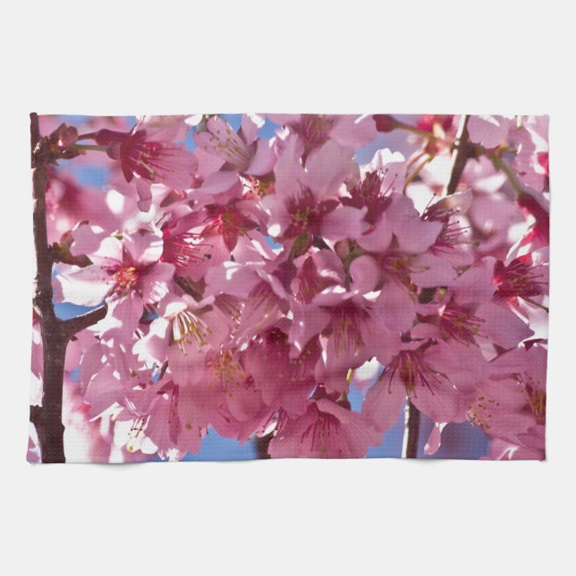 Paño De Cocina Flores de Cerezo Sakura Estrellas Rojas (Horizontal)