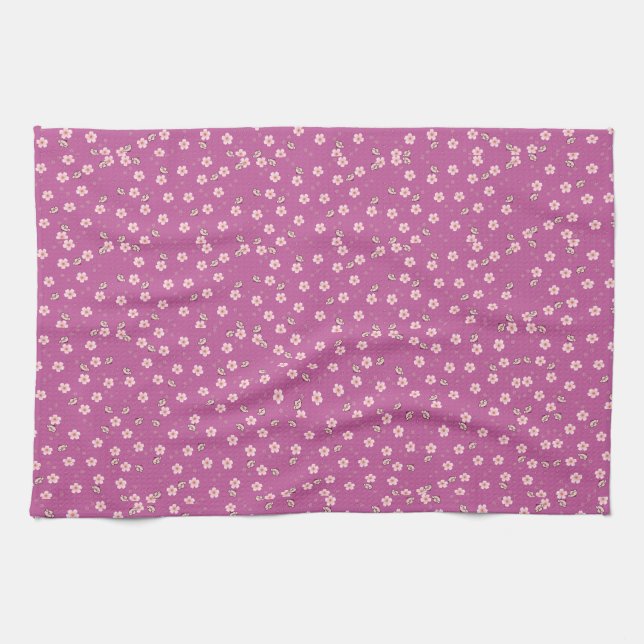 Paño De Cocina Flores de cerezo y Petales japoneses v3 (Horizontal)