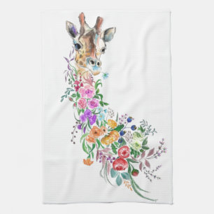 Paño De Cocina Flores de colores Bouquet Giraffe - Dibujo Floral