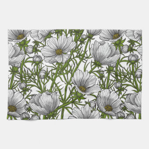 Paño De Cocina Flores de cosmos blancos