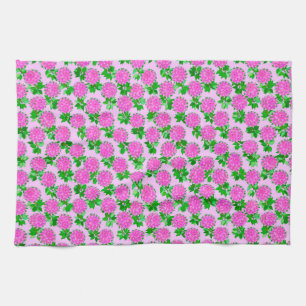 Paño De Cocina Flores de dalia en rosa profundo