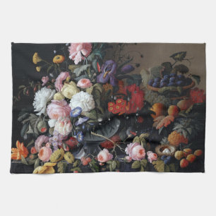 Paño De Cocina Flores de época clásicas pintura de arte