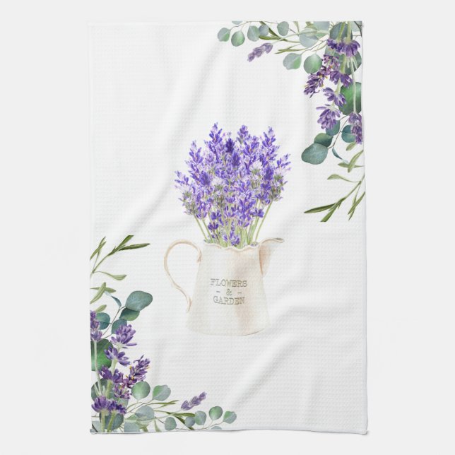 Paño De Cocina Flores de Eucalyptus Foliage Purple Lavender (Vertical)