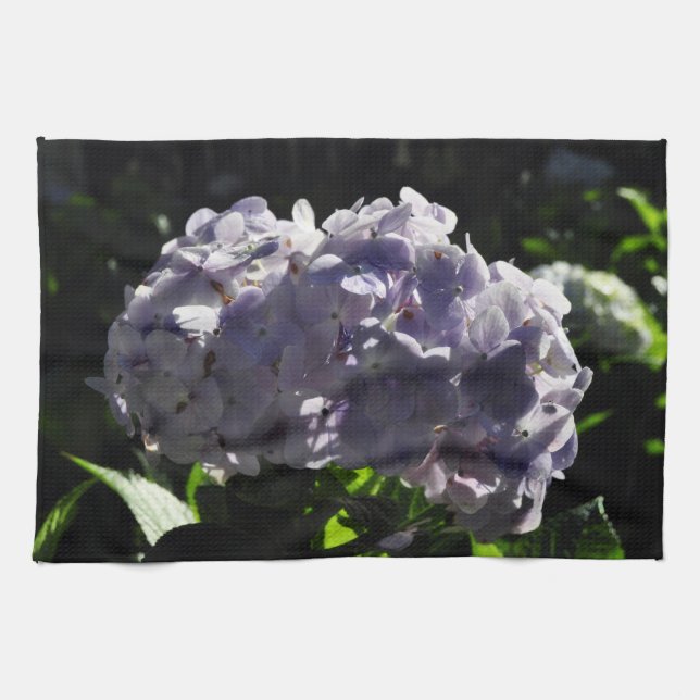 Paño De Cocina Flores De Hidrangeas Púrpura (Horizontal)