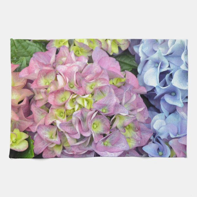 Paño De Cocina Flores de horangea coloridas (Horizontal)