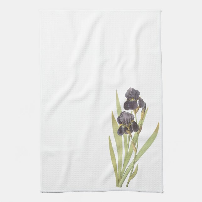 Paño De Cocina Flores de iris morado (Vertical)