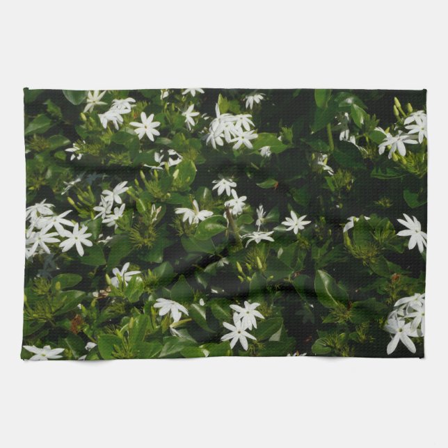 Paño De Cocina Flores de Jazmín Floral Tropical Botánico (Horizontal)