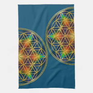 Paño De Cocina FLORES DE LA VIDA - Florecimiento fractal 1