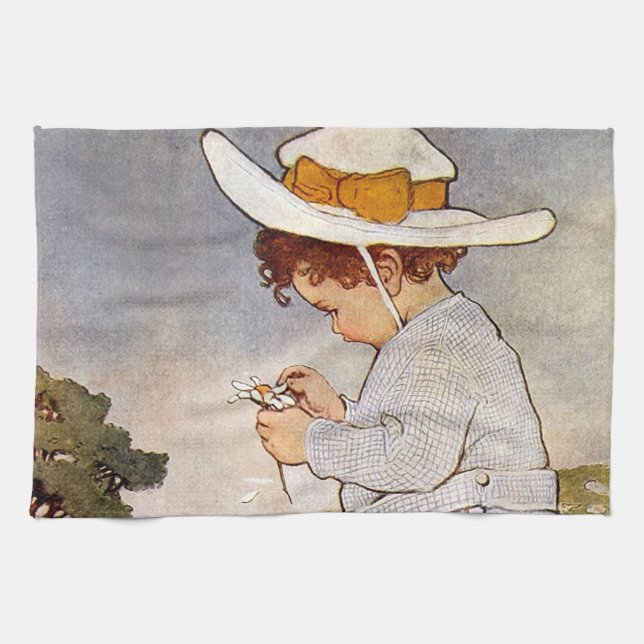 Paño De Cocina Flores de las mareas antiguas para picar niños (Horizontal)