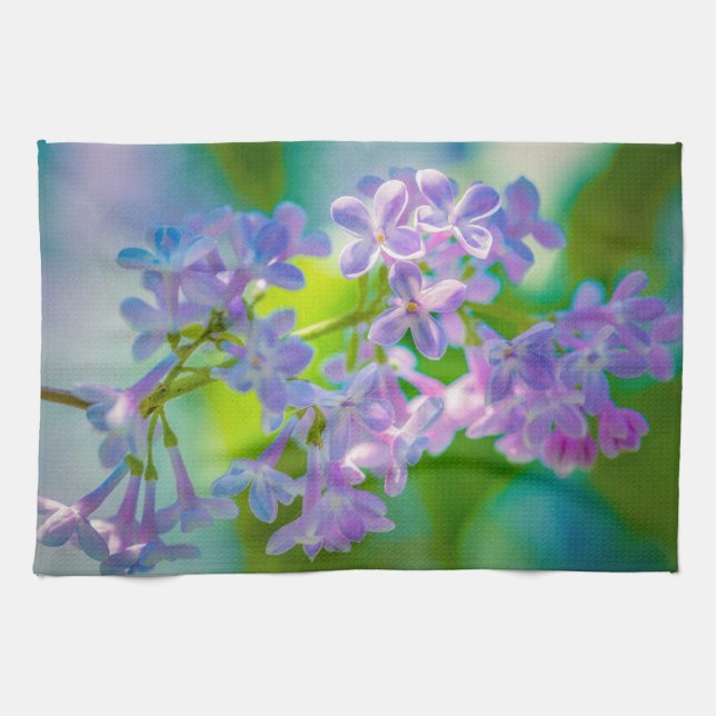Paño De Cocina Flores de Lilac Púrpura (Horizontal)