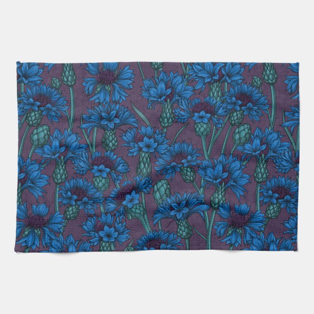 Paño De Cocina Flores de maíz azules, flores silvestres (Horizontal)